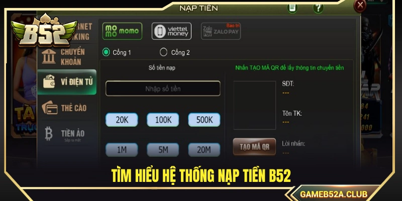 Khám phá các kênh nạp tiền
